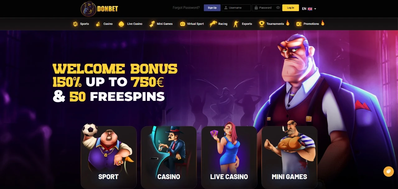 DonBet Homepage